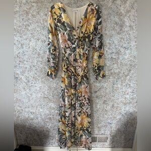 Elegant Floral Long Sleeve Maxi Dress